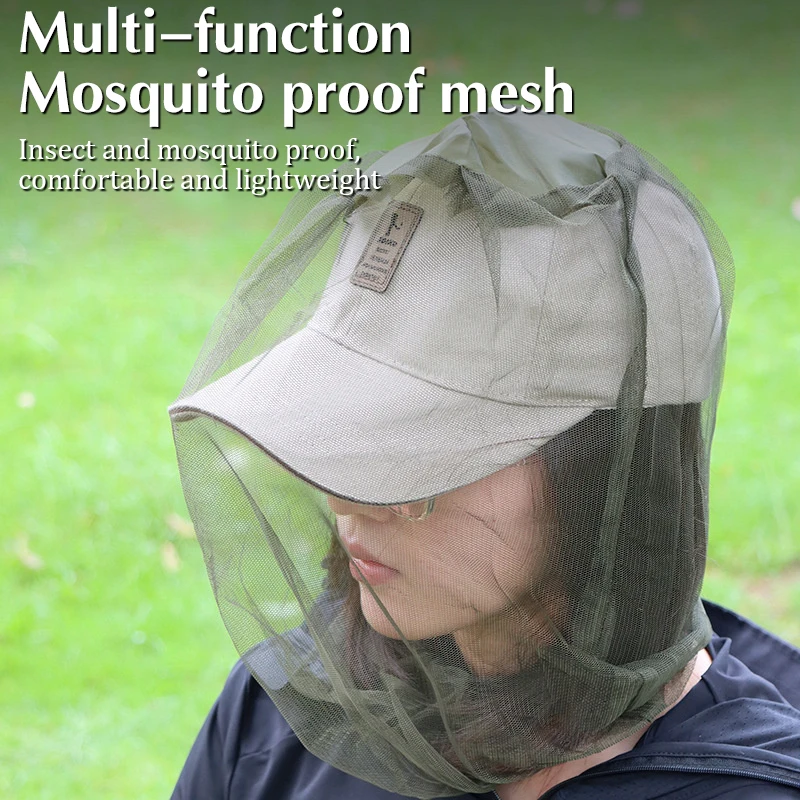 

Outdoor Fishing Cap Anti Mosquito Insect Garden Beekeeping Hat Camping Bug Mesh Head Net Face Protector Hats Fishing Cap Nets