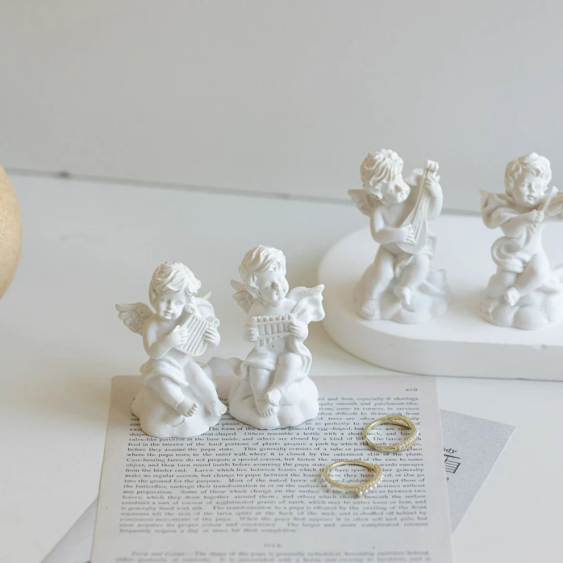 INS Cherub Resina Ornamentos Pose Bonito Mini Foto Props Auxiliar Em Posando Decorativa