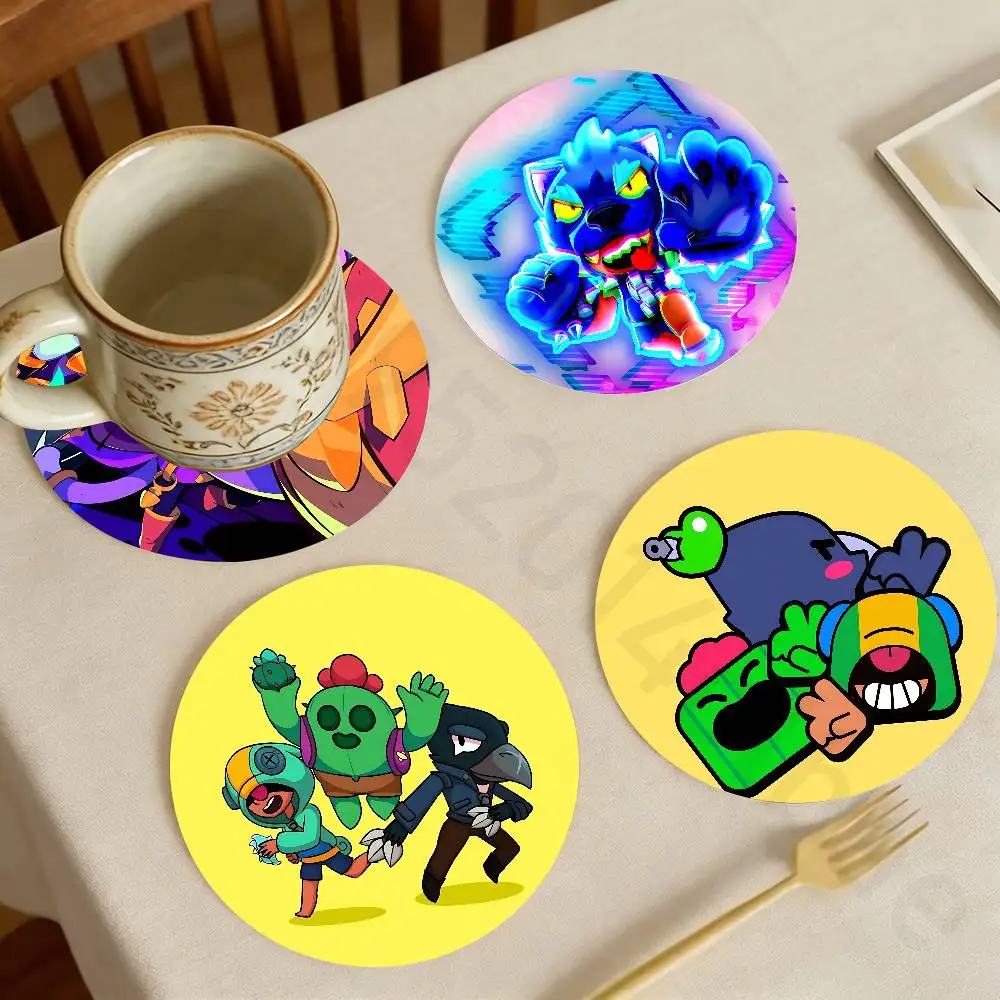 

S-Stars L-Leon Game Wooden Coaster Set Coffee Teacup Decoration Coffee Shop Beverage Shop Family Restaurant