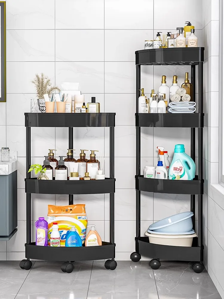 Bathroom Storage Cart With Wheels Kitchen Living Room Storage Rack High Load-Bearing Capacity Home Accessories