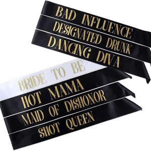 Braut sein Sash -Set -Stammeteam für Hochzeit, Junggesellenparty, Brautdusche, Nachtausende, Geschenke Gunst, Hen Girls Girls 8 Hauptverkaufsfakten Bad Single Bad - №8