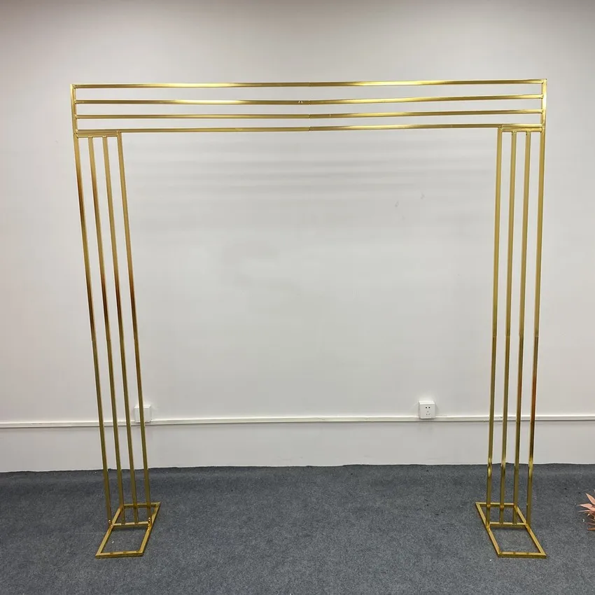 Gold Metal Frame Backdrop For Event Ceremony Party Stage Decoration