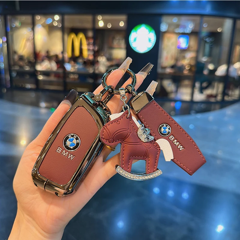 

Leather Car Remote Key Case Cover Shell For BMW 7 Series G70 G09 XM U06 G81 M3 2023 i7 X7 G07 LCI iX I20 X1 U11 Protector Fob