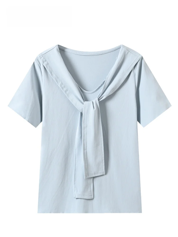 

plus Size Short Sleeve T-Shirt Women Summer New Style Casual Versatile plus Size Sister Slimming Fashionable Casual Top