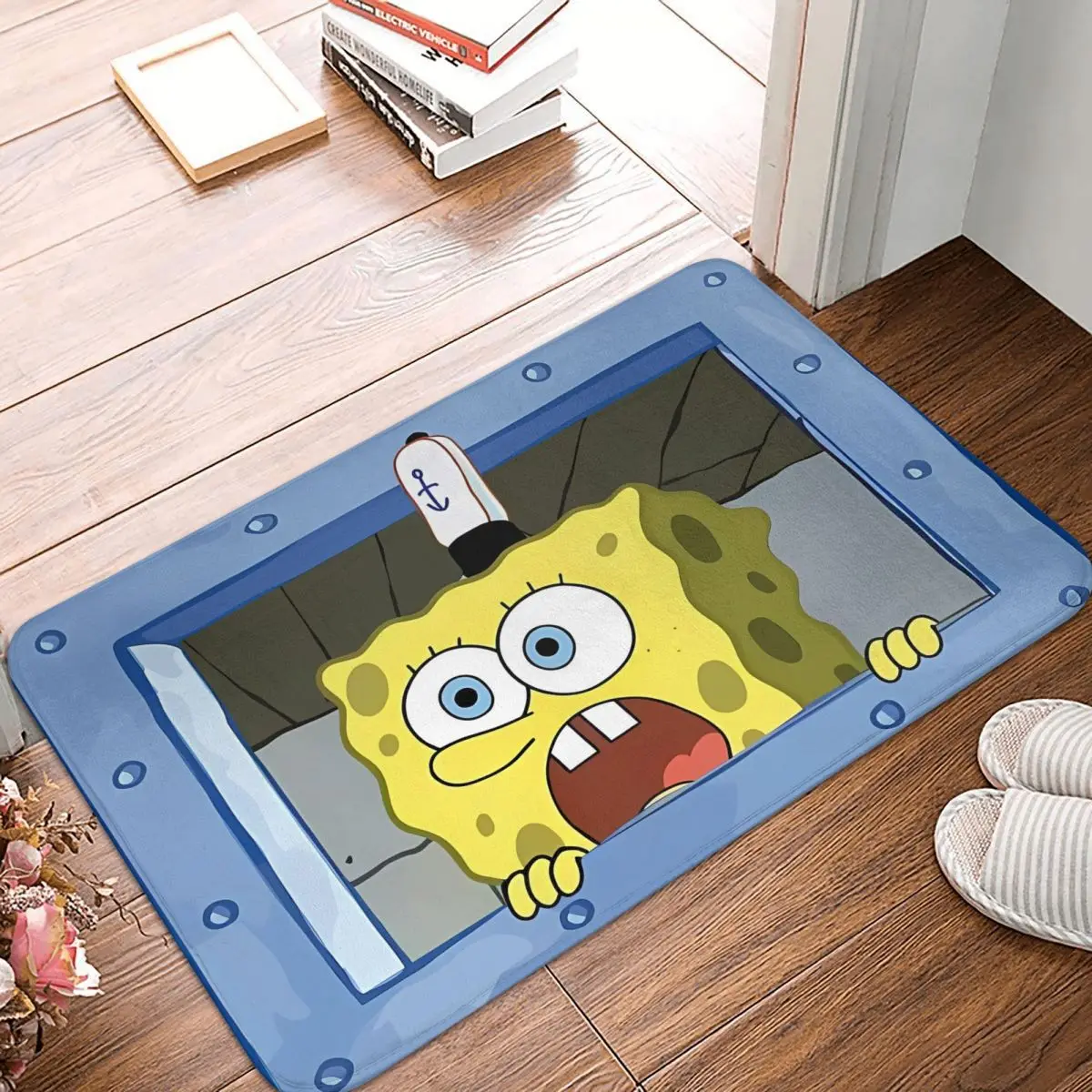 Kawaii Spongebobbie Bath Mat Animation Waterproof Toilet Pad for Shower Home Entrance Anti-Slip Foot Mat Printed Bathroom Carpet