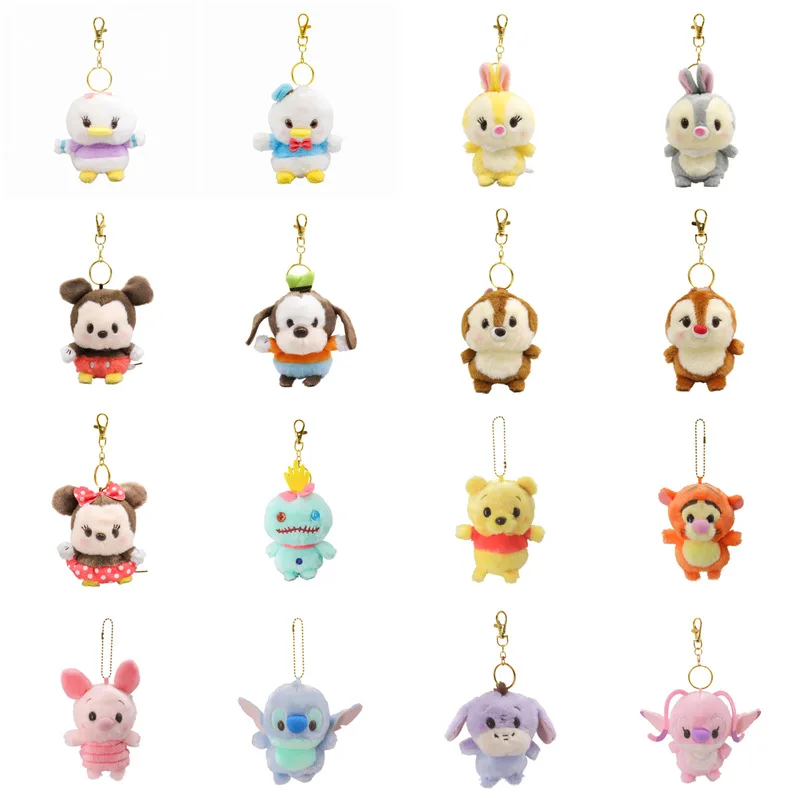 Disney Mickey Mouse Minnie Donald Duck Keychain Doll Keyring Cute Bag Pendant Keyholder Charm Backpack Ornament Accessories Gift