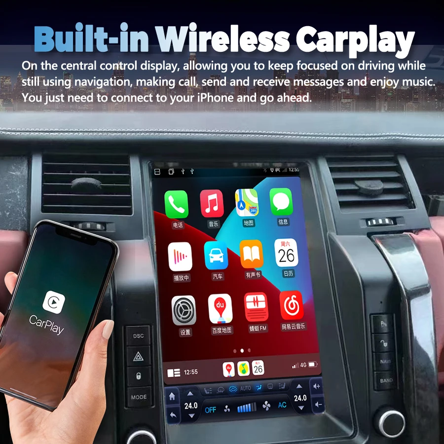 12,1 Zoll Tesla Android Qled Bildschirm Radio 2din für Land Rover Range Rover GPS Carplay Auto Multimedia Video Player Stereo
