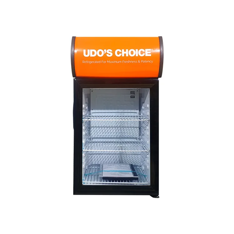 Refrigerador de bebidas vertical con pantalla de puerta, dispensador de bebidas pequeño, máquina para oficina o Bar con ajustable