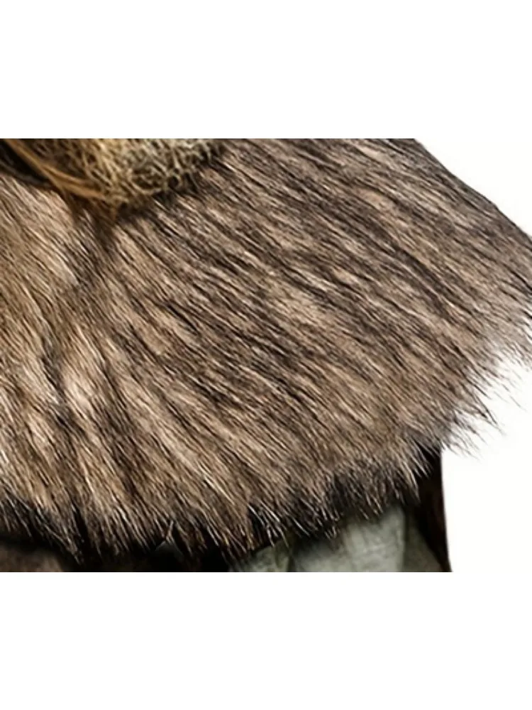 PESENAR Faux fur collar Fur Shoulder Man Viking fur cape Halloween costume Man Medieval faux fur cape shoulder wrap image 3