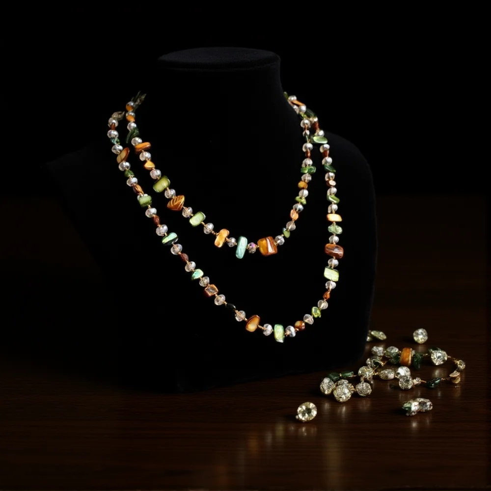 Bohemian Colourful  Beaded Double Layers Necklace Vintage Stackable Necklace