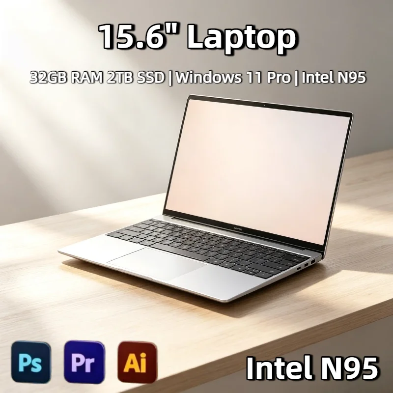 2026年モデル-156インチ-intel-n95搭載-ノートパソコン-32gb-ddr4-2tb-ssd-7500mah-windows-11-ポータブル-ノートブック-ゲーミング-バックライト付き-指紋認証-office-pro対応
