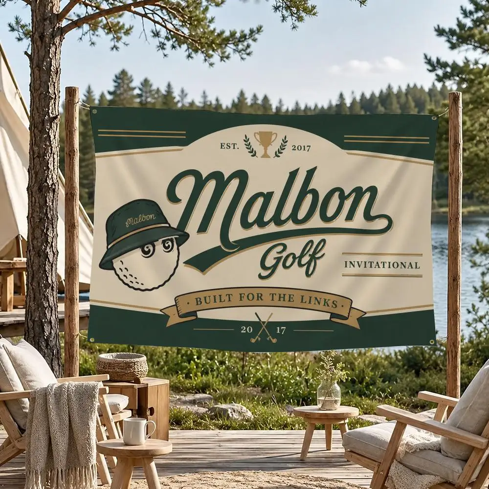 Ashion Golf MALBON Flaggen, Flagge für Zimmer, Wohnheim, Camping, Picknick, Kunststil, Garage, Bar, Wanddekoration, Banner – Detail 11