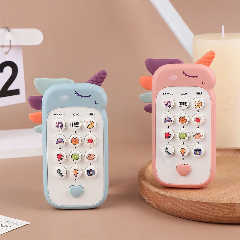 Brinquedo de telefone do bebê música som telefone brinquedos de dormir abs crianças infantil brinquedo educativo precoce crianças presentes