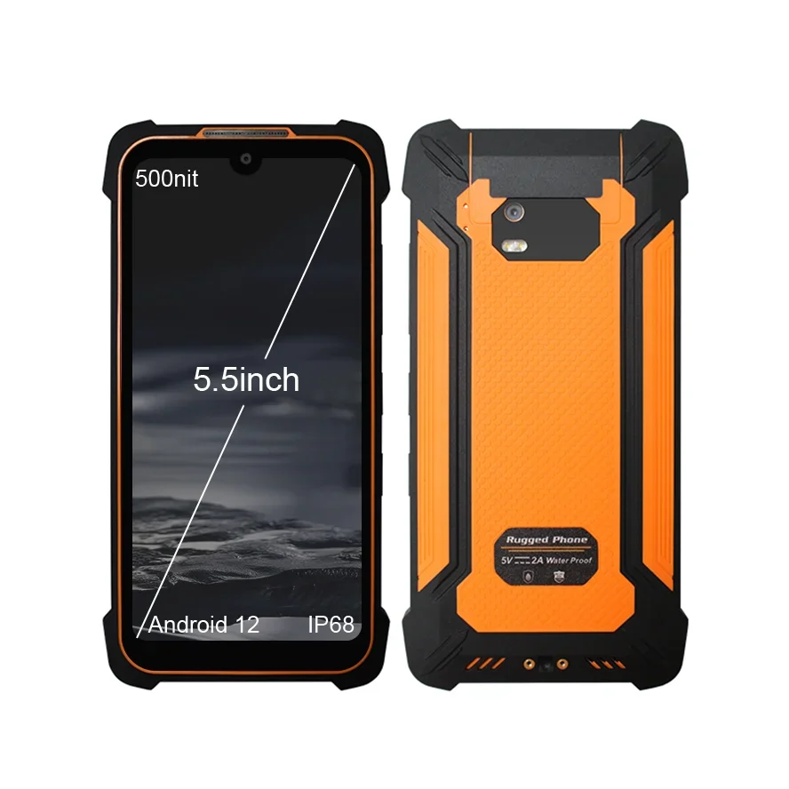 OEM new 5.5 inch touch screen rugged mobile phone 3G4G android RFID reader NFC reader with water proof rugged phones