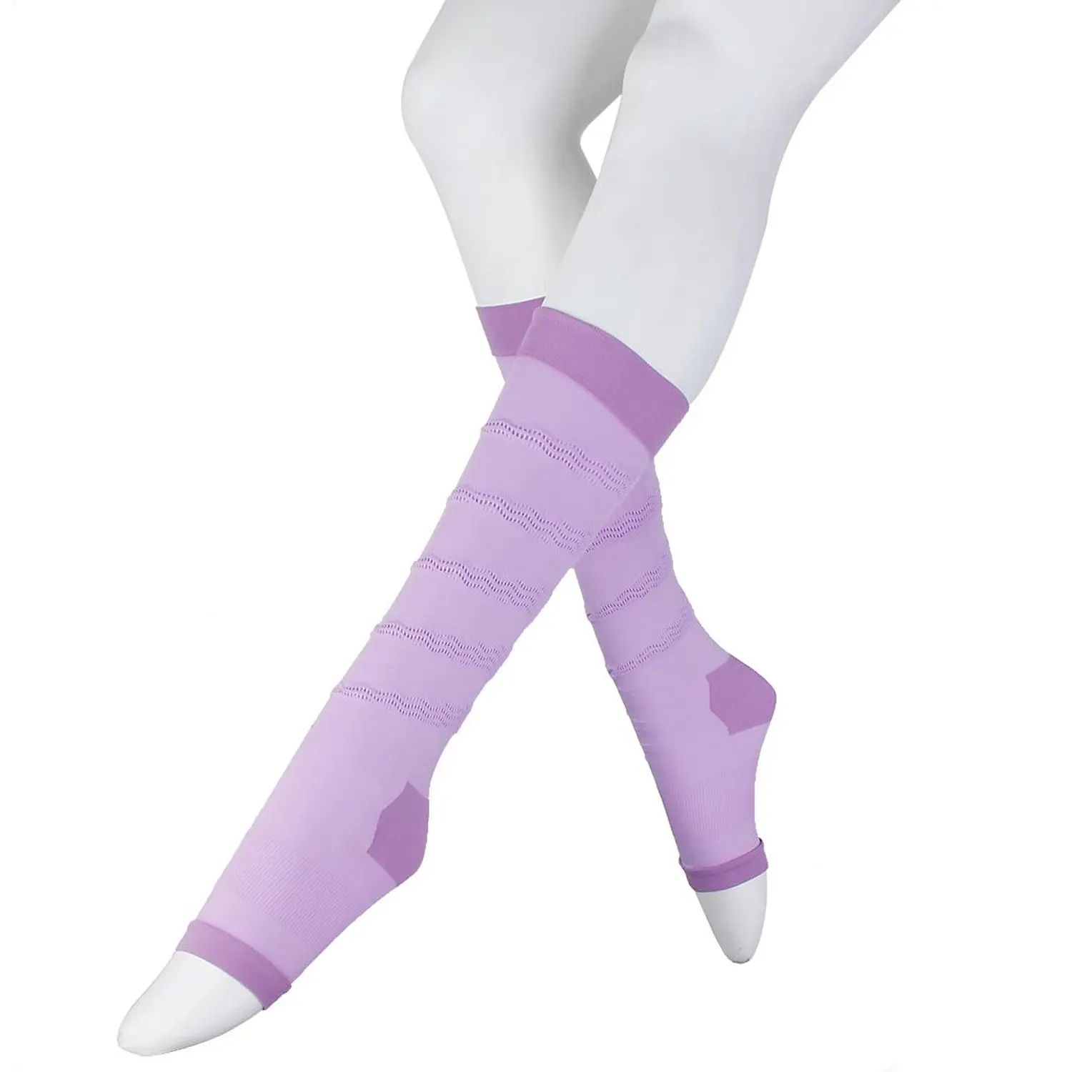 

Open Toe Socks Women Slimming Stockings Lady Thigh Compression Lose Weight Purple Miss