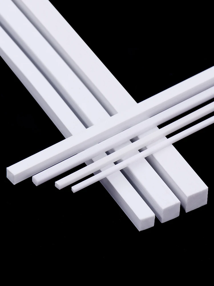 ABS Plastic Solid Square Rod DIY Handmade Sand Table Building Model Decoration Materia lDiameter 1mm~6mm