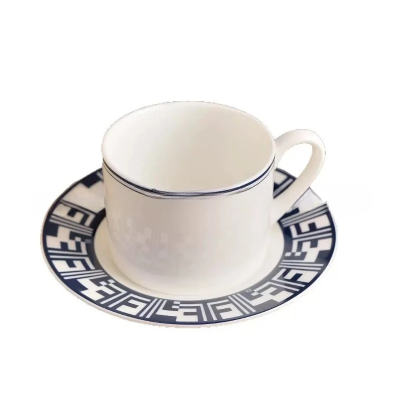 

Bone china high-end coffee cup simple and fashionable 250ml afternoon teacup yellow gift box set