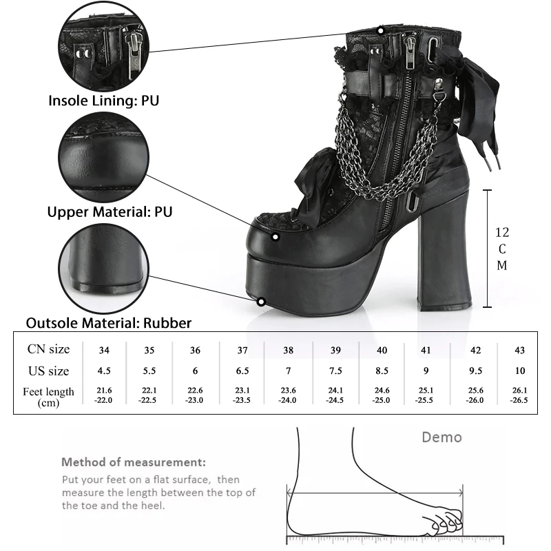 GMQM Platform Brand Fashion Women\'s Ankle Boots New 2024 High Heels Pumps Chunky Black Punk Gothic Style Motorcycle Street Shoes