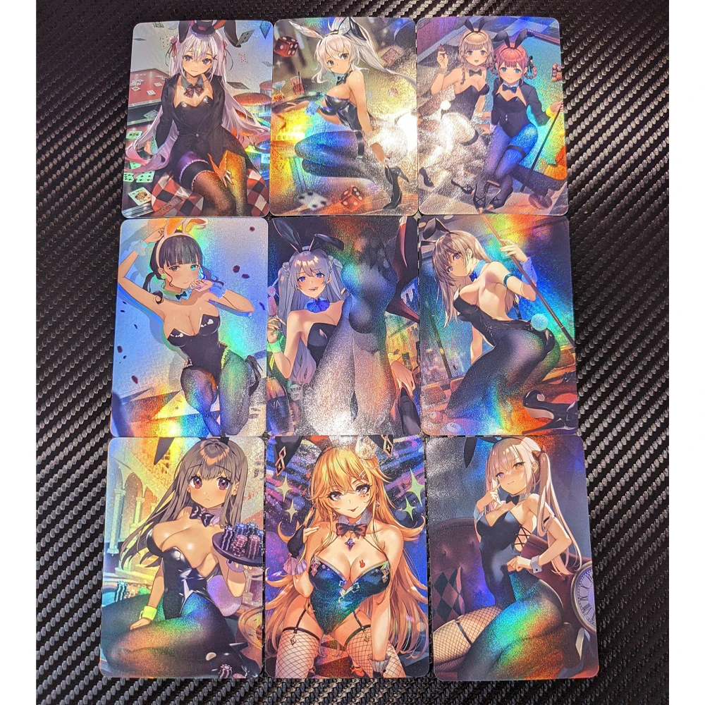 

9Pcs/set Bunny Girl Flash Cards ACG Sexy Kawaii Black Stockings Game Anime Collection Cards Gift Toys