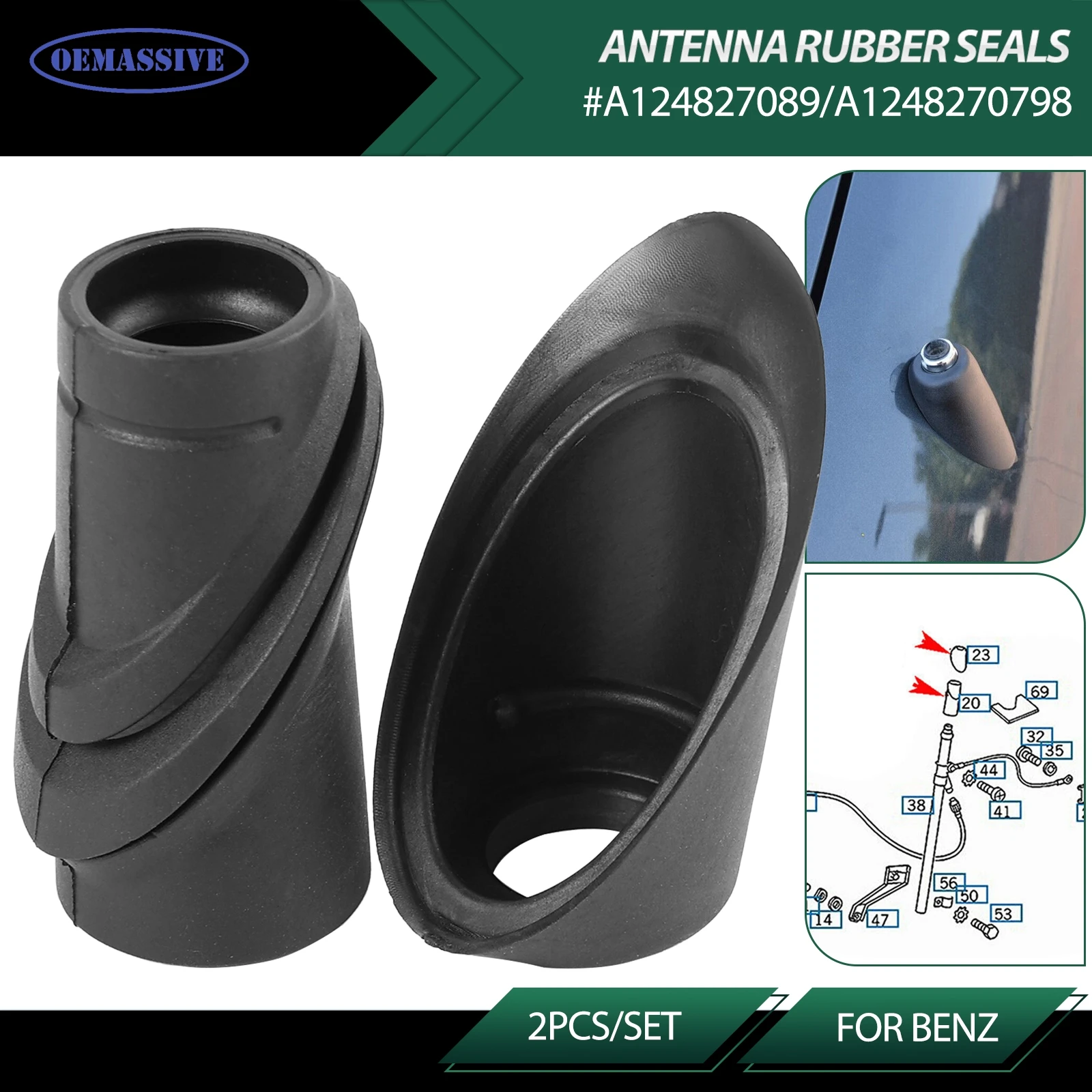 Antenna Foot Rubber Seal Parts Grommet Aerial A1248270898 A1248270798 For Mercedes-Benz E-Class W124 A124 C124 Limousine Coupe