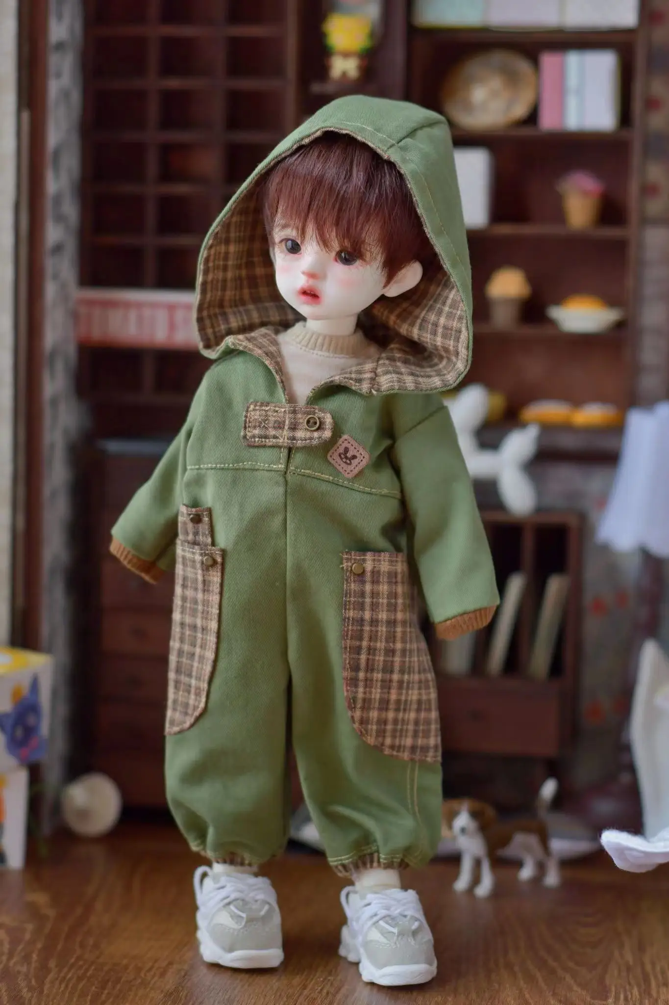 BJD doll clothes suitable for 1/6 size cute doll clothes jumpsuit daily work BJD doll clothes casual retro suit doll accessories