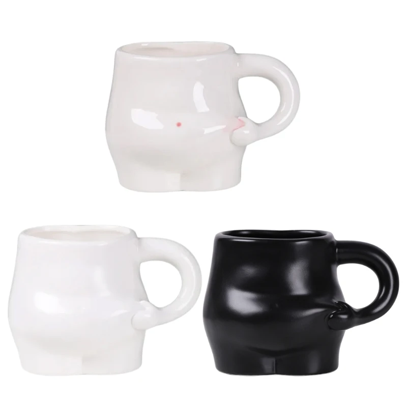 

Unique Coffee Cups Belly Cup Comfortable Grip Cup Fun Belly Shaped Cup Kitchen Drinkware Ceramic Cups for Coffee