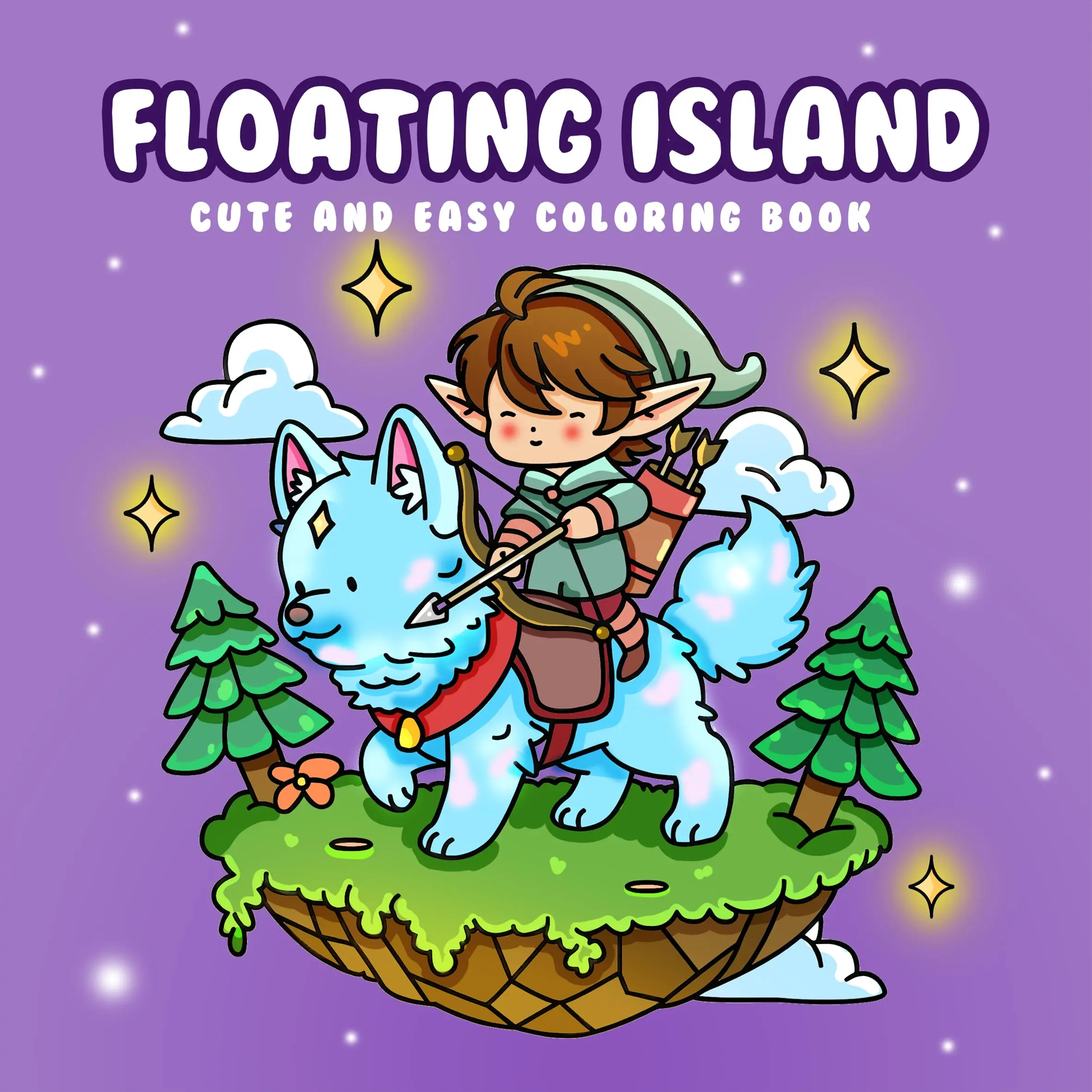 FLOATING ISLAND Bold-easy Patterns Coloring Book for Adults Cute Drawing Book Perfect Gift for Party and Birthday