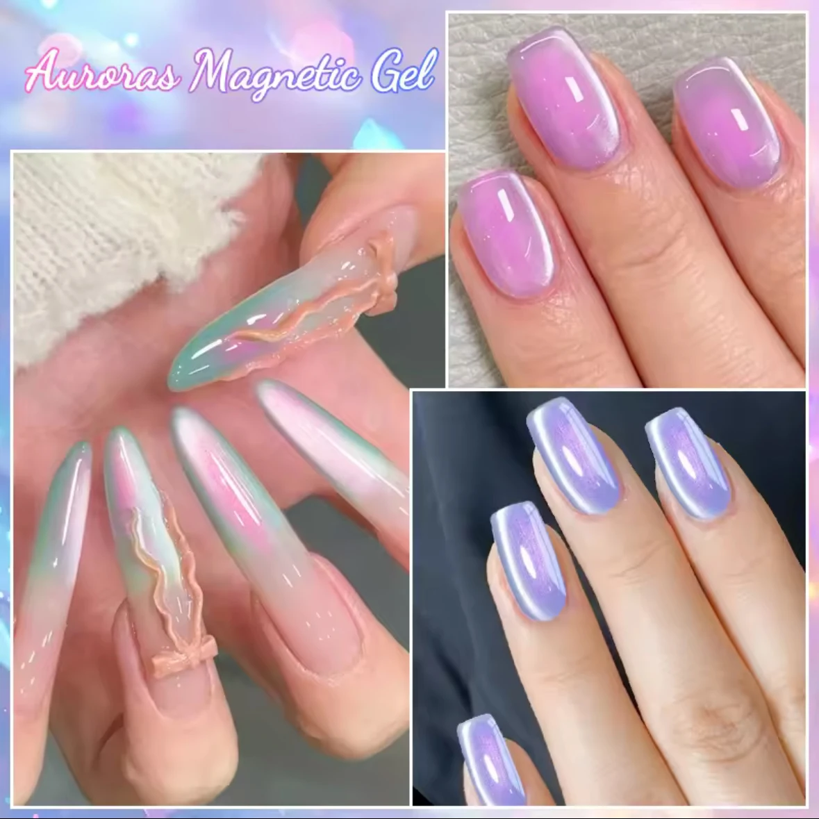 10ML 1PCS Hot Selling Mermaid Glass bead Whitening Popular 6 Color Magnet Aurora Pearl Cat Eye Gel Nail Polish Nail Supplies
