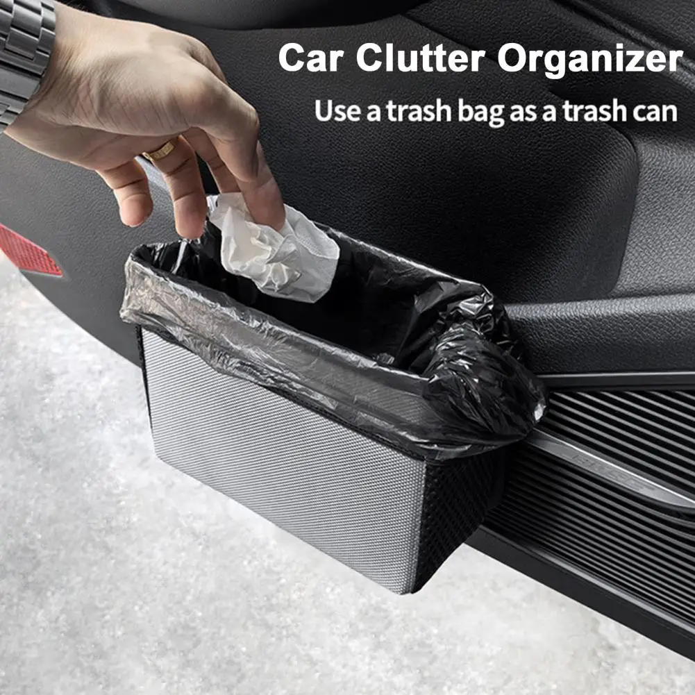 Car Interior Garbage Container Car Seat Back Organizer Trash Bag Large Capacity Waterproof Collapsible Travel Vehicle Dust Bin