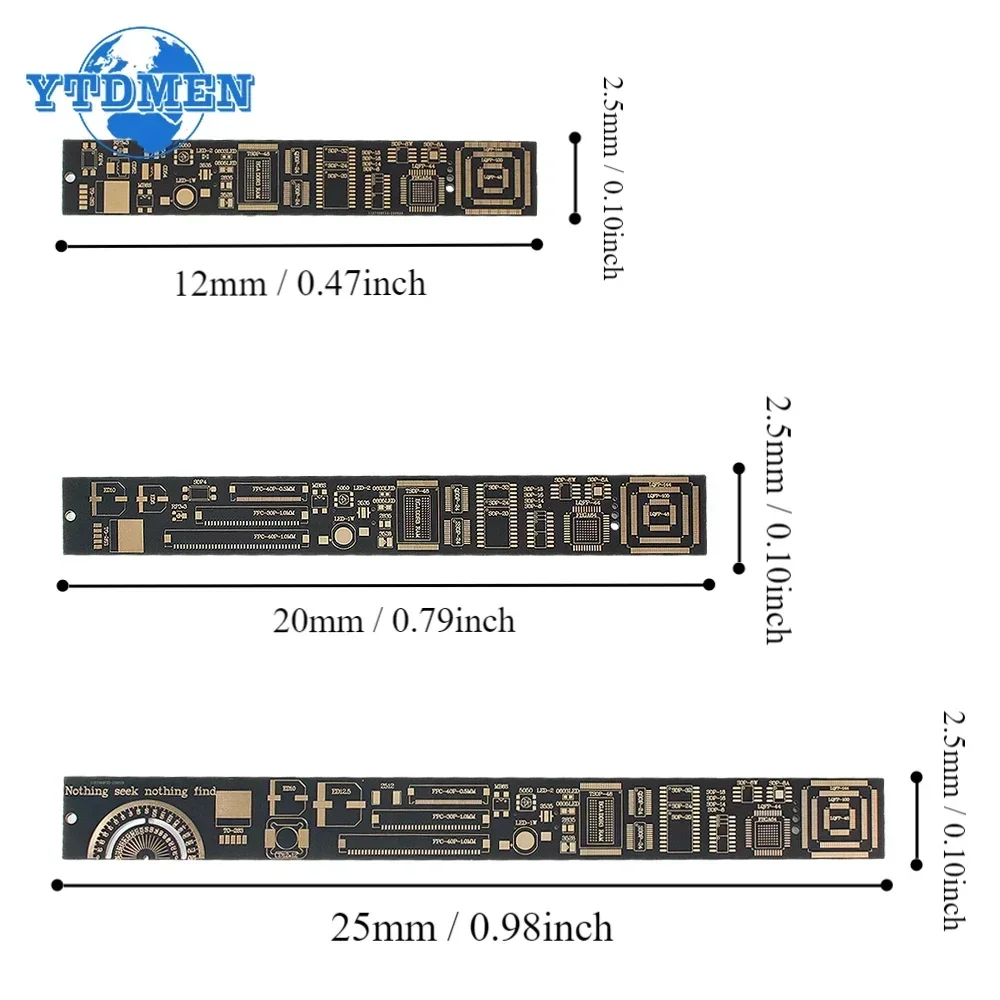 1PCS Pcb Ruler with Electronics Components 15CM/20CM/25CM Multi-functional Measuring Tool Resistor Capacitor Chip IC SMD Diode