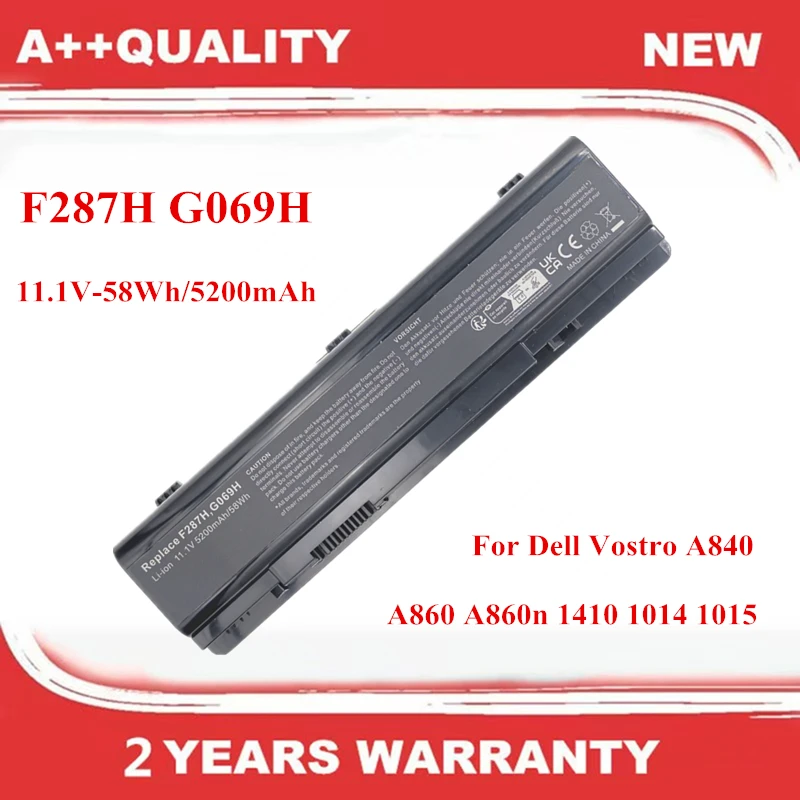 

Новый аккумулятор F287H для Dell Vostro A840 A860 A860n 1410 1014 1015 F286H F287F F287H G069H R988H 0F286H 312-0818 451-10673