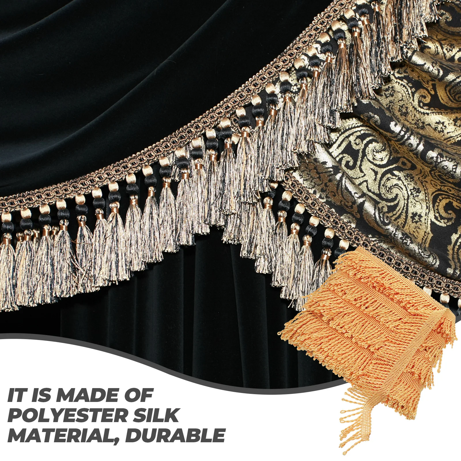 

Edging Curtain Decoration Tassels Curtains Polyester Yarn Ruffled Sewing Fringe Trim