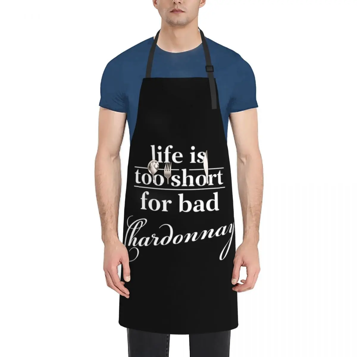 

Life is too short for bad Chardonnay wine Apron Waterproof New year's Things For The Kitchen Apron