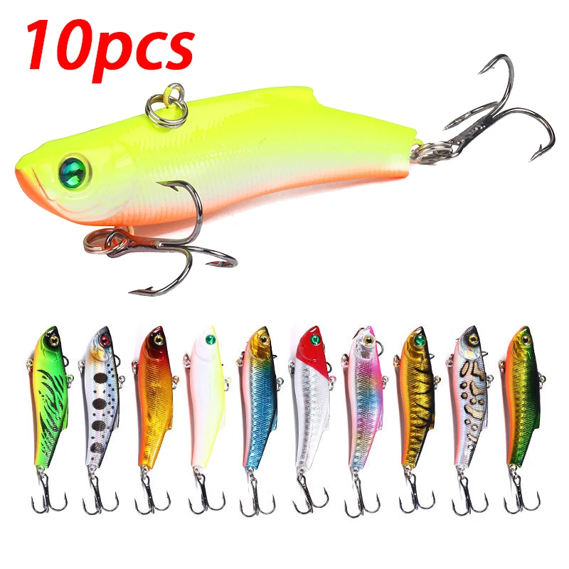 

10 шт., рыболовная приманка, зимняя приманка VIB, жесткая приманка, воблер Isca, искусственная для рыбалки