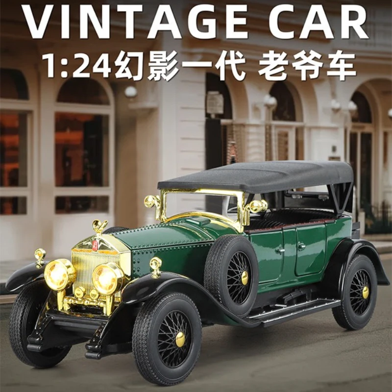 

XHD 1:24 Phantom generation vintage car nostalgic classical alloy sound and light feedback car children's toy gift