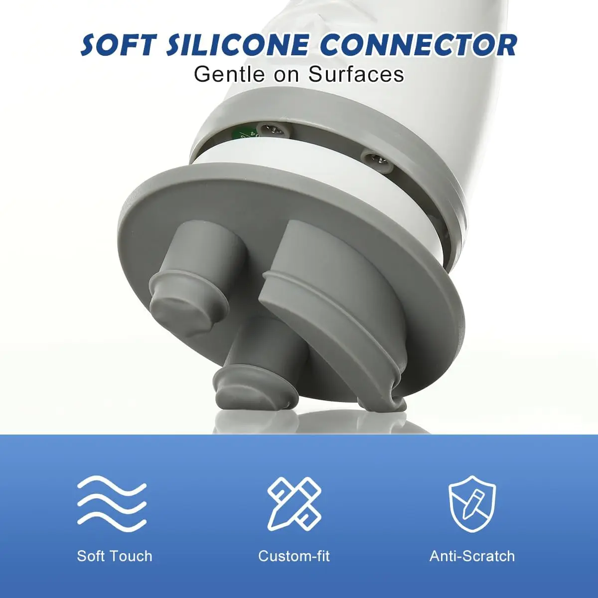 Varita de fregado giratoria eléctrica con 5 cabezales reemplazables, esponja de silicona suave, mango ergonómico para horno, fregadero, ducha, azulejos