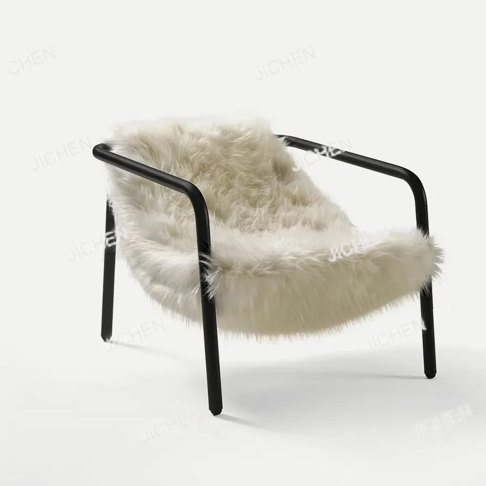 

Скандинавское современное простое кресло для отдыха из натуральной воловьей шерсти со знаменитостями в Интернете, гостиная, отель, элитное кресло для отдыха, один диван, чай