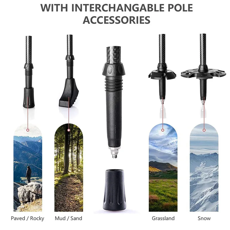 Naturehike Trekking Poles 2pcs Carbon Fiber Trekking Poles Walking Stick For Tourism Collapsible Telescopic Sticks Hiking Poles