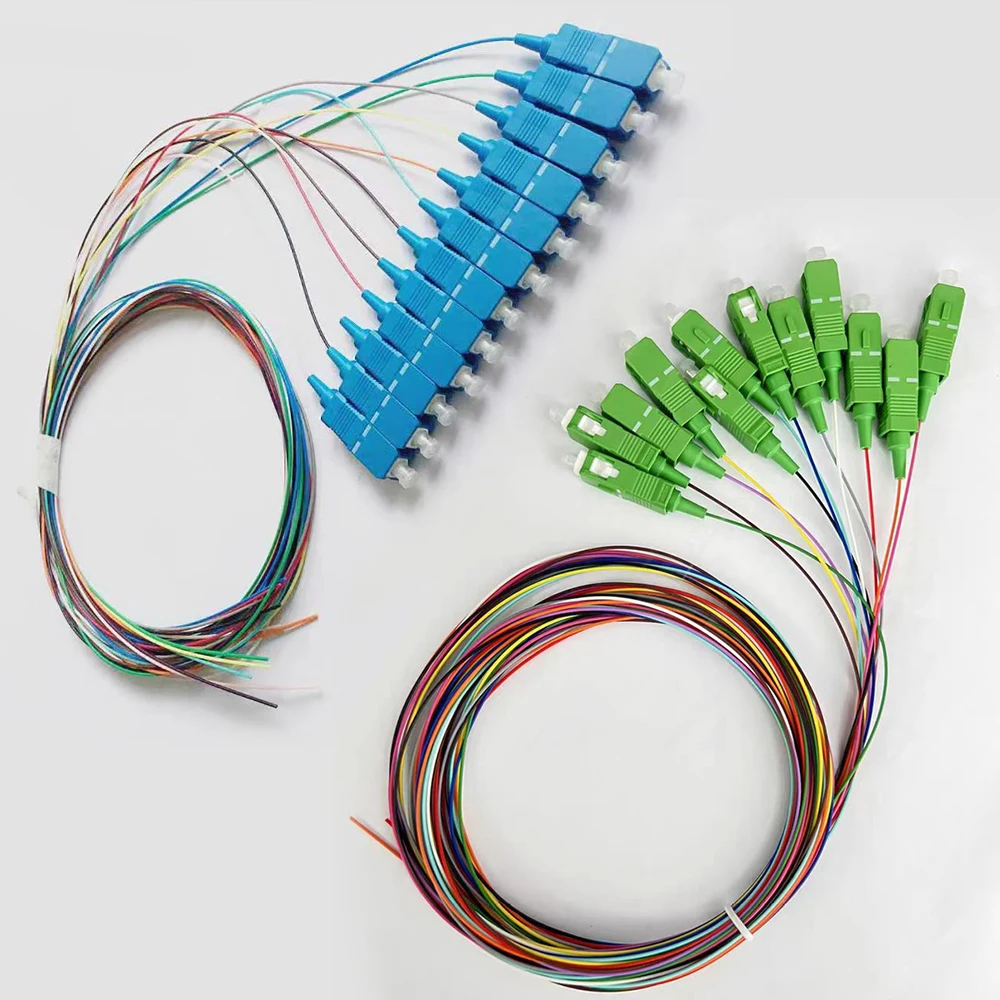 

12 Colored Pigtail Fiber Optic SC/UPC SC/APC 0.9mm Fiber Optic Single Mode Fiber Pigtail 1.5M Fibra Optica cables