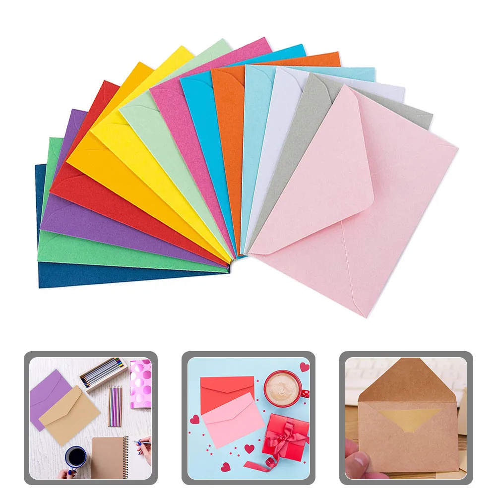 

100Pcs Colorful Small Envelope Solid Color Budget Money Envelopes Cash Saving Holder Office School Supplies Small Envelope