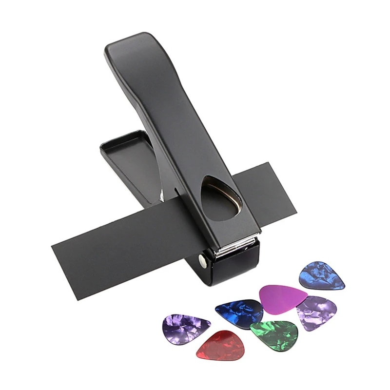 Guitar Pick Punch Pick Maker Guitar Pick Cutter With 2 Pick Strips Sheet For Guitar Pick Making Tool Durable Easy To Use Black