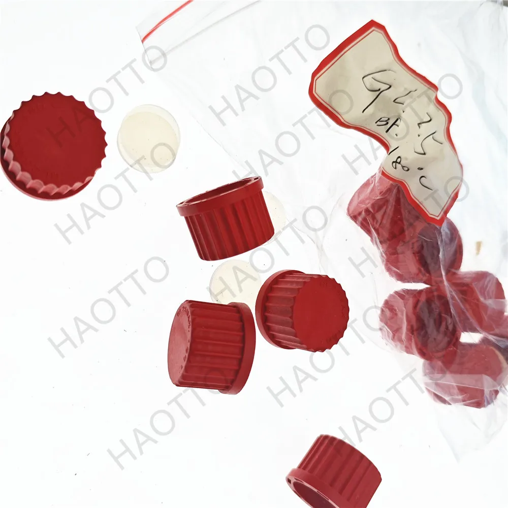 

10pcs GL14 GL18 GL25 GL32 GL45 reagent bottle cap PBT red cap heat-resistant 180 degree screw cap