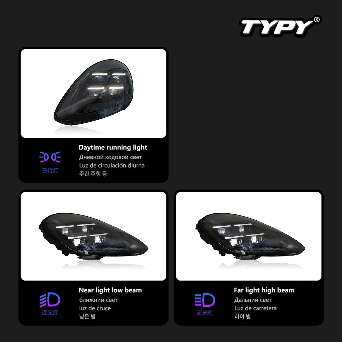 Auto Per Porsche Panamera 971 Faro 2017-2023 Aggiornamento 976 Faro 2025 Modificato Nuovo DRL HA CONDOTTO il Faro Accessori Auto