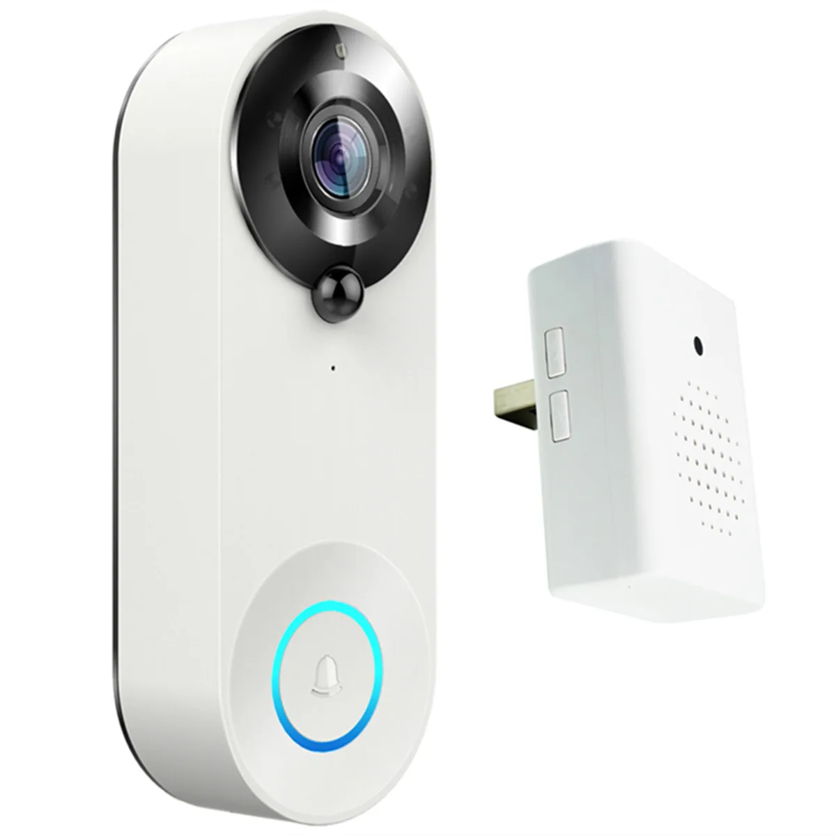 กริ่งประตูไร้สาย Tuya APP ความละเอียด 2MP 1080P พร้อมชิม USB ในตัว วิดีโอโฟนประตูพร้อมจอภาพ