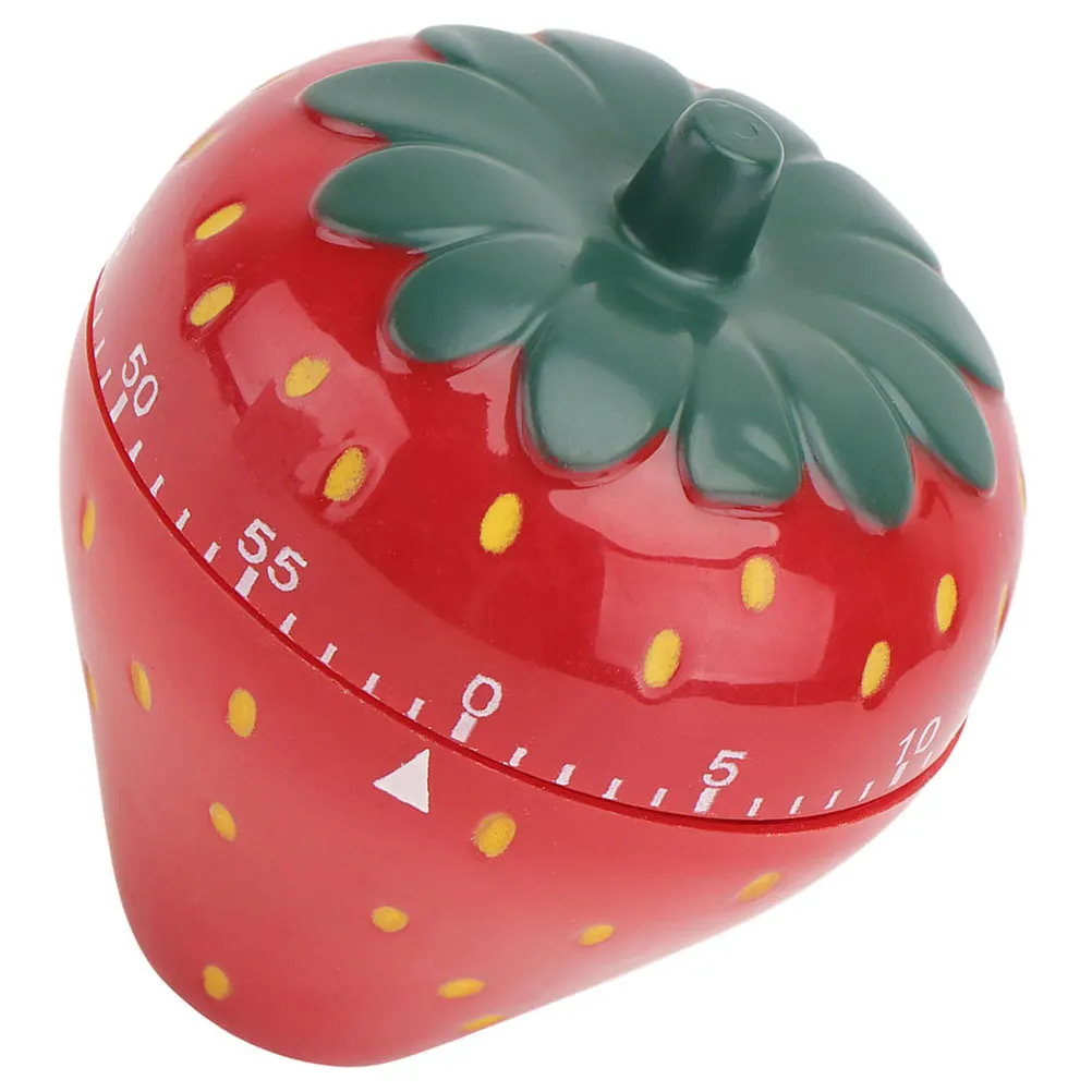 

Kitchen Mechanical Countdown Timer Strawberry Shaped Manual Rotating Alarm For Cooking Baking Portable Compact