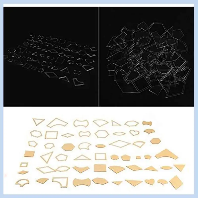 AS63-Acrylic Stencil Template Quilted Clear Template Handmade Mixed Quilt Templates Patchwork Quilter