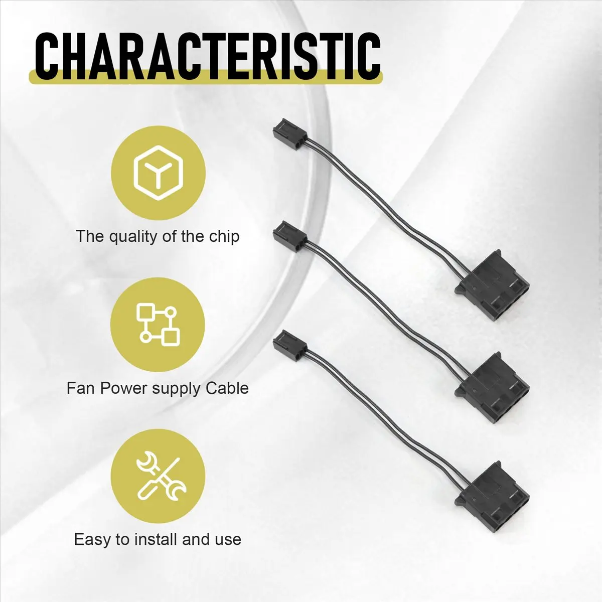 DTC5 5Pcs IDE to 3 Pin Fan Power Cable D Plug Power to 3 Pin Connector Computer PC Cooling Convertor Cable