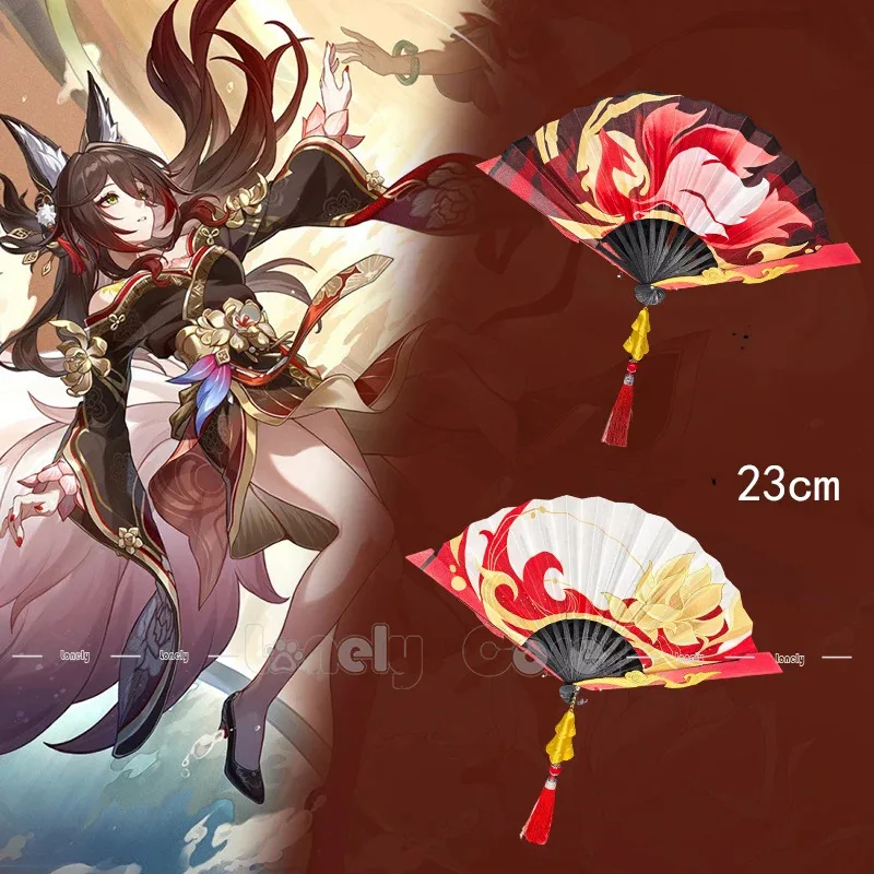 

CyFugue Tingyun Вентилятор для косплея Honkai: Star Rail Складной вентилятор Foxian Xianzhou Реквизит Аксессуар Игровой персонаж Женщины Хэллоуин Карнавал