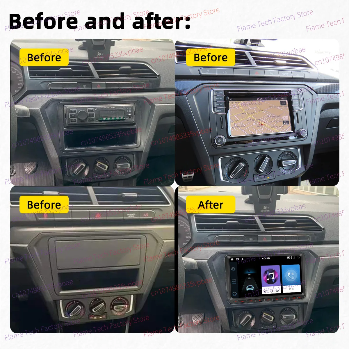 Carplay Android Car Multimedia 2 Din Radio for VW Volkswagen Gol Saveiro G7 G8 Voyage 2017-2025 9