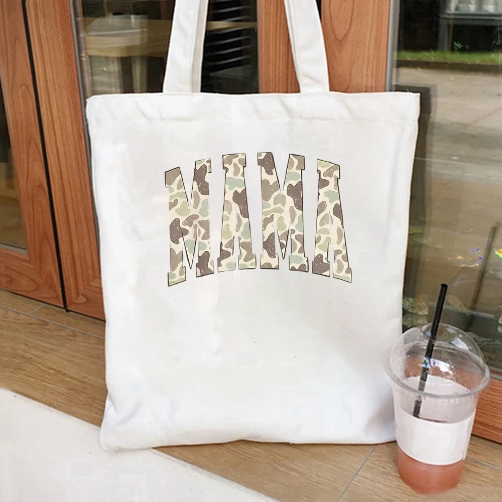 

Chicken Mommy Canvas Tote Bag, Retro Chicken Silhouette and Sunset Stripes Design